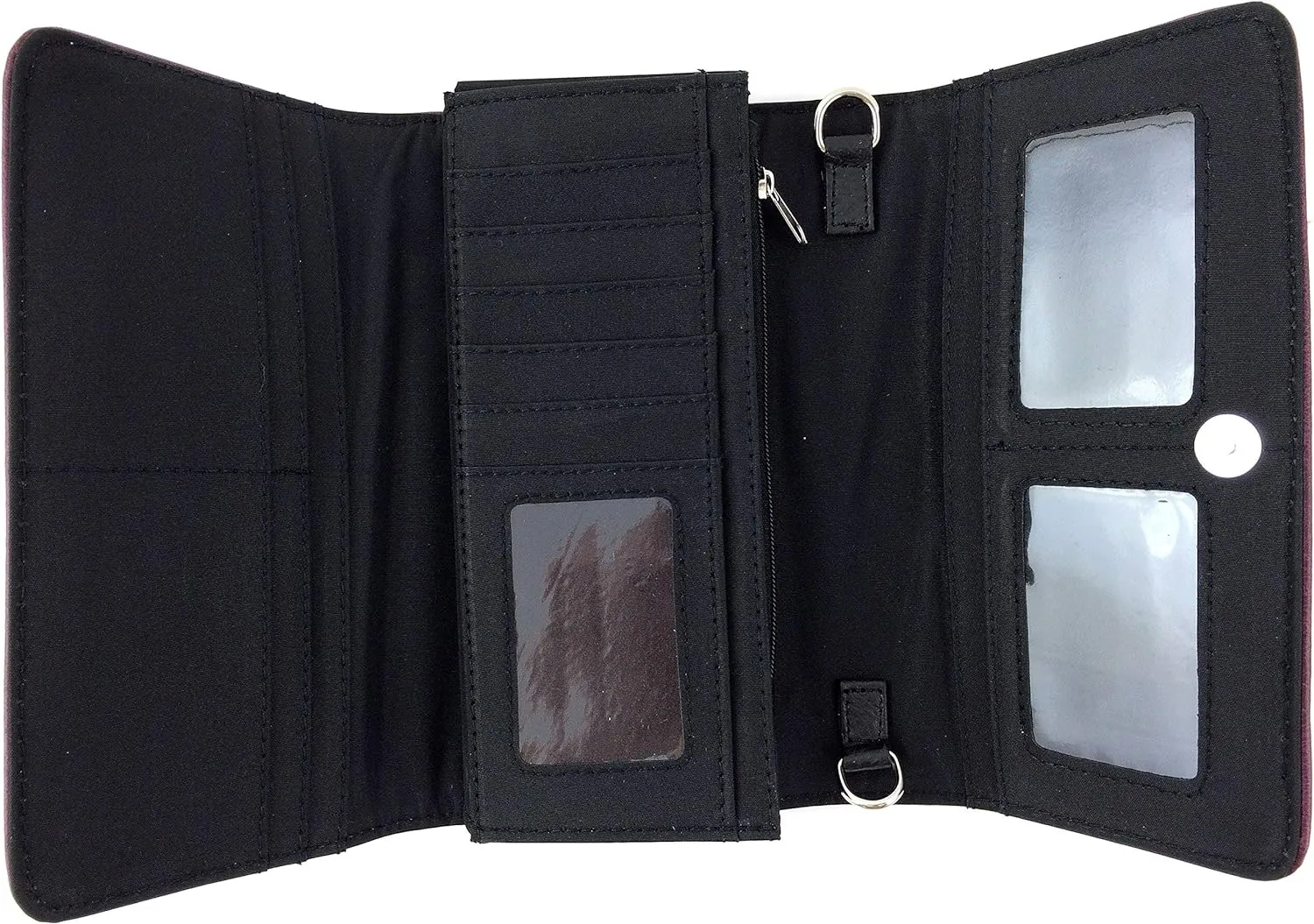 Zelris Faith Love Hope Cross Angel Wing Bible Women Crossbody Trifold Wallet