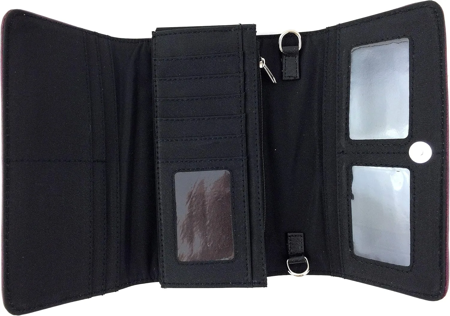 Zelris Western Mustang Horse Turquoise Women Crossbody Wrist Trifold Wallet