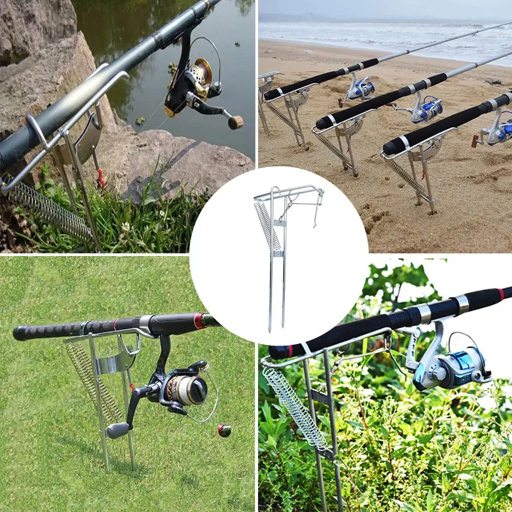 Zinc Alloy Fishing Rod Holder Automatic Support Fishing Rack Spring Support Stand Outdoor Fishing Tools Fishing Rod Bracket