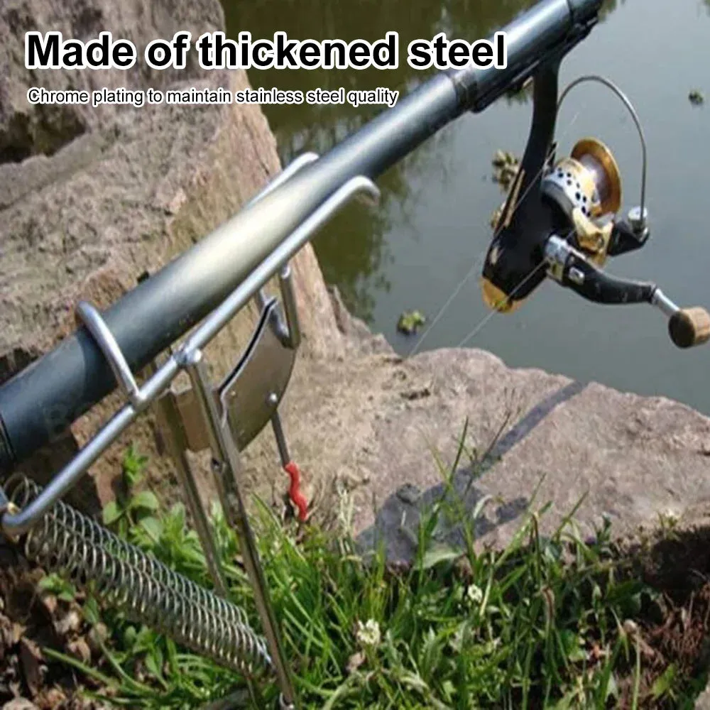 Zinc Alloy Fishing Rod Holder Automatic Support Fishing Rack Spring Support Stand Outdoor Fishing Tools Fishing Rod Bracket