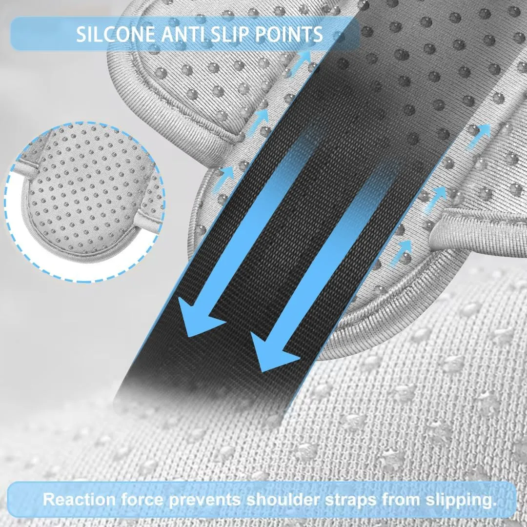 ZINZ 2-Pack Universal Shoulder Pad with Ultra Thick Cushion for Bag Luggage Bag Crossbody, Plus Long & Anti-Slip & Breathable,Gray-2Pack