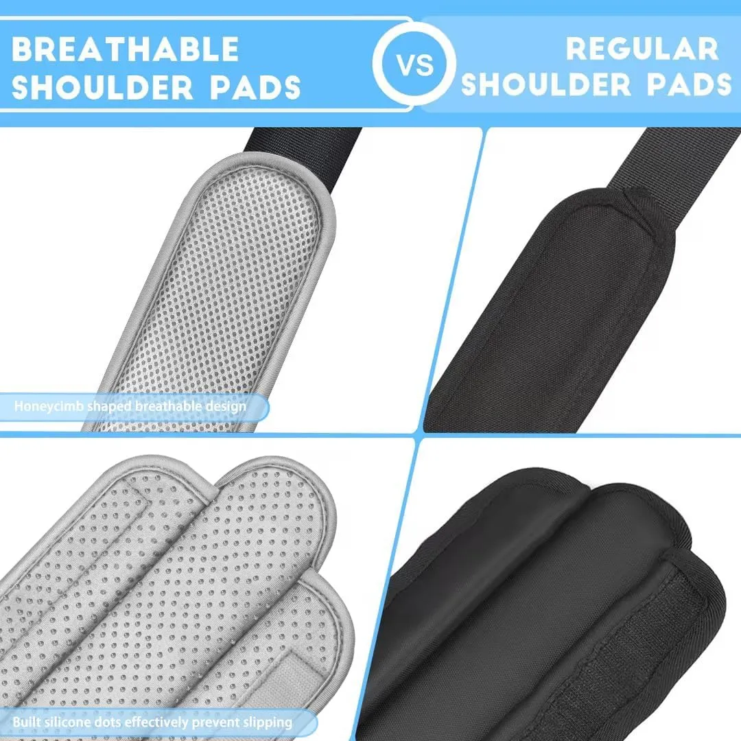 ZINZ 2-Pack Universal Shoulder Pad with Ultra Thick Cushion for Bag Luggage Bag Crossbody, Plus Long & Anti-Slip & Breathable,Gray-2Pack