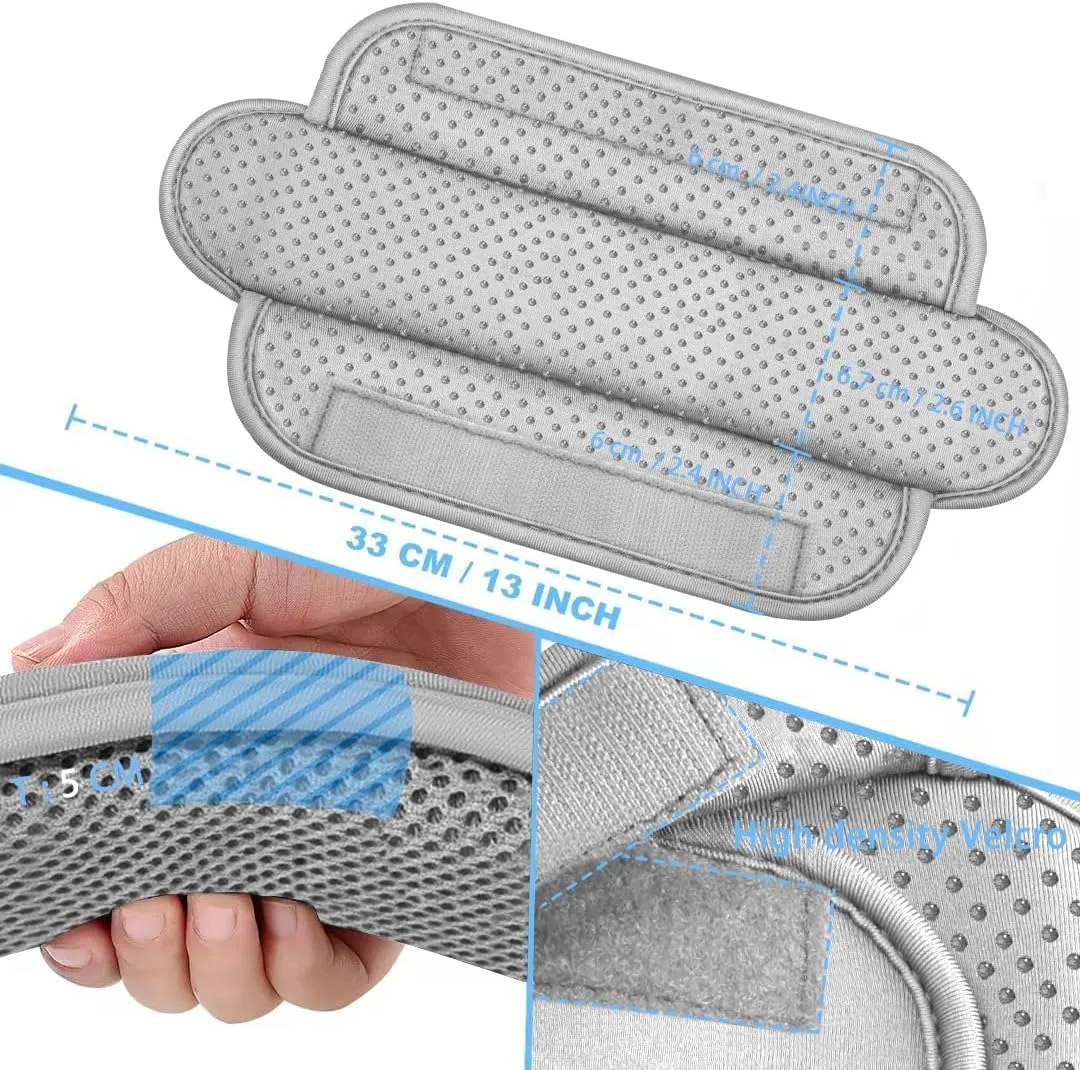 ZINZ 2-Pack Universal Shoulder Pad with Ultra Thick Cushion for Bag Luggage Bag Crossbody, Plus Long & Anti-Slip & Breathable,Gray-2Pack