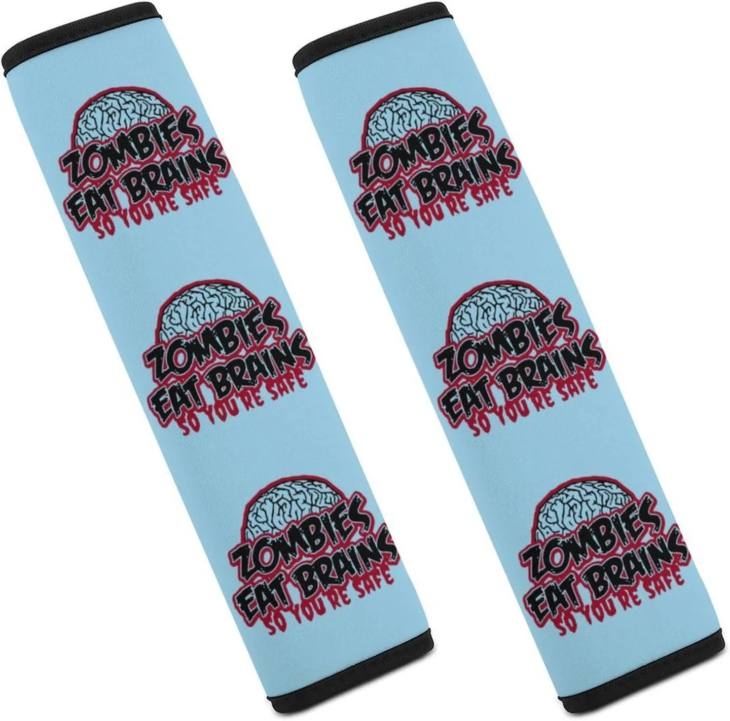 Zombies Eat Brains Fashion Car Seat Belt Cover Pad for Shoulder Bag Camera Soft Comfort Accessories 2PCS