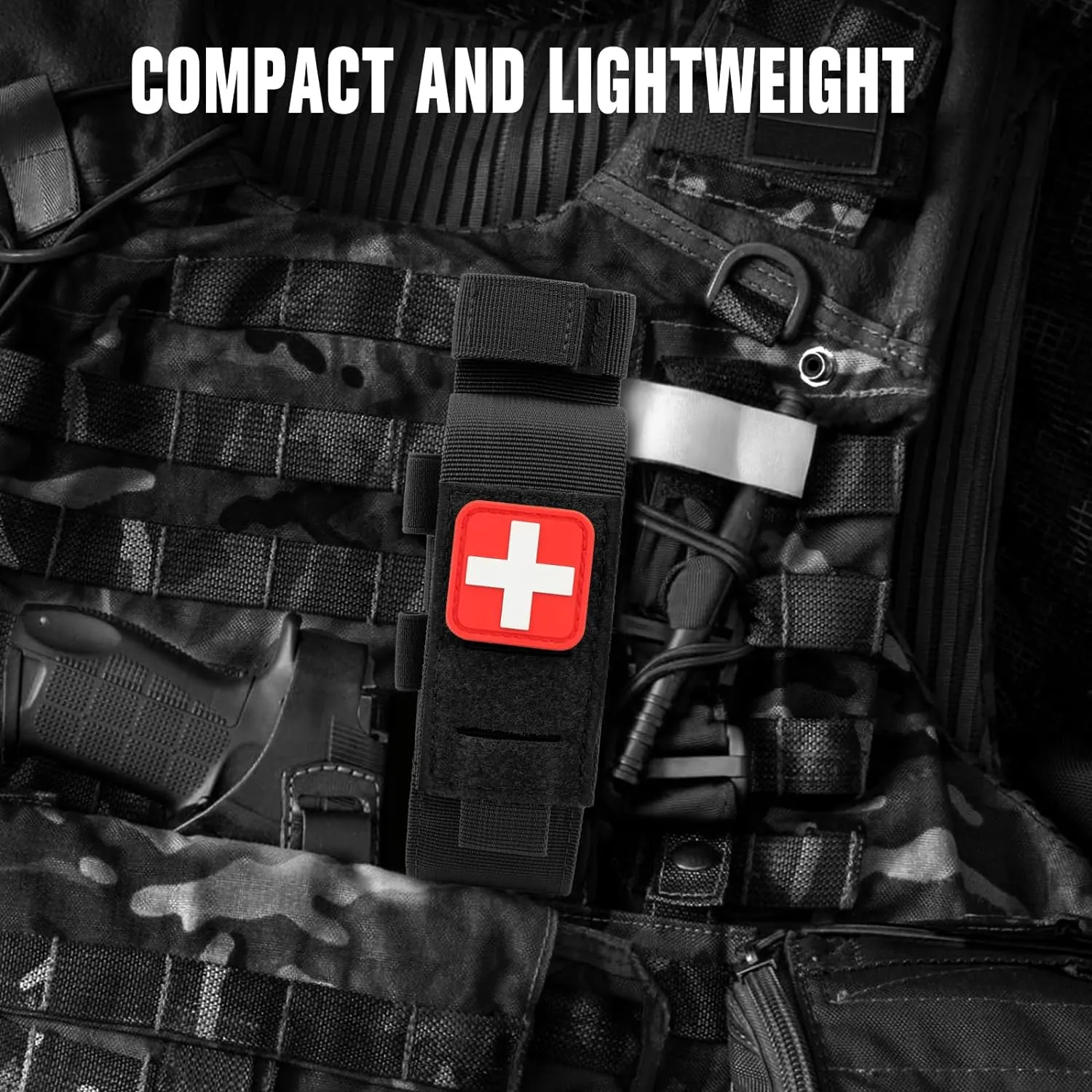 ZZY Tactical Tourniquet Pouch Holder, Molle Medical Shears Pouch EMT Scissors Bag Fit for Tourniquet, EMT Shears, Folding Knife, Outdoor Small Tool Bag Organizer